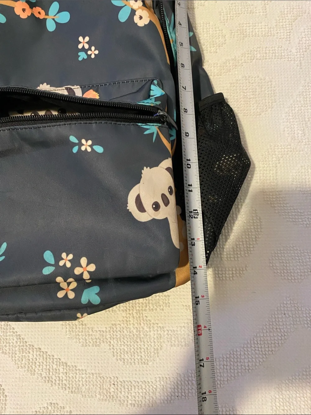 Kids Koala Print Backpack & Lunch Bag Set - Navy with Coral Accents